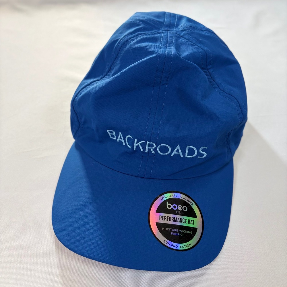 BOCO Gear Backroads Performance Hat Blue Running Hiking Foldable Cap OSFM Blue